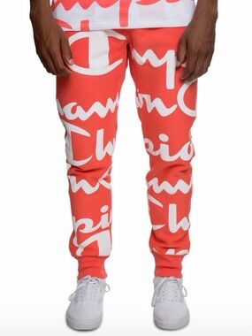 NWOT Champion Coral Script Logo Sweatpants